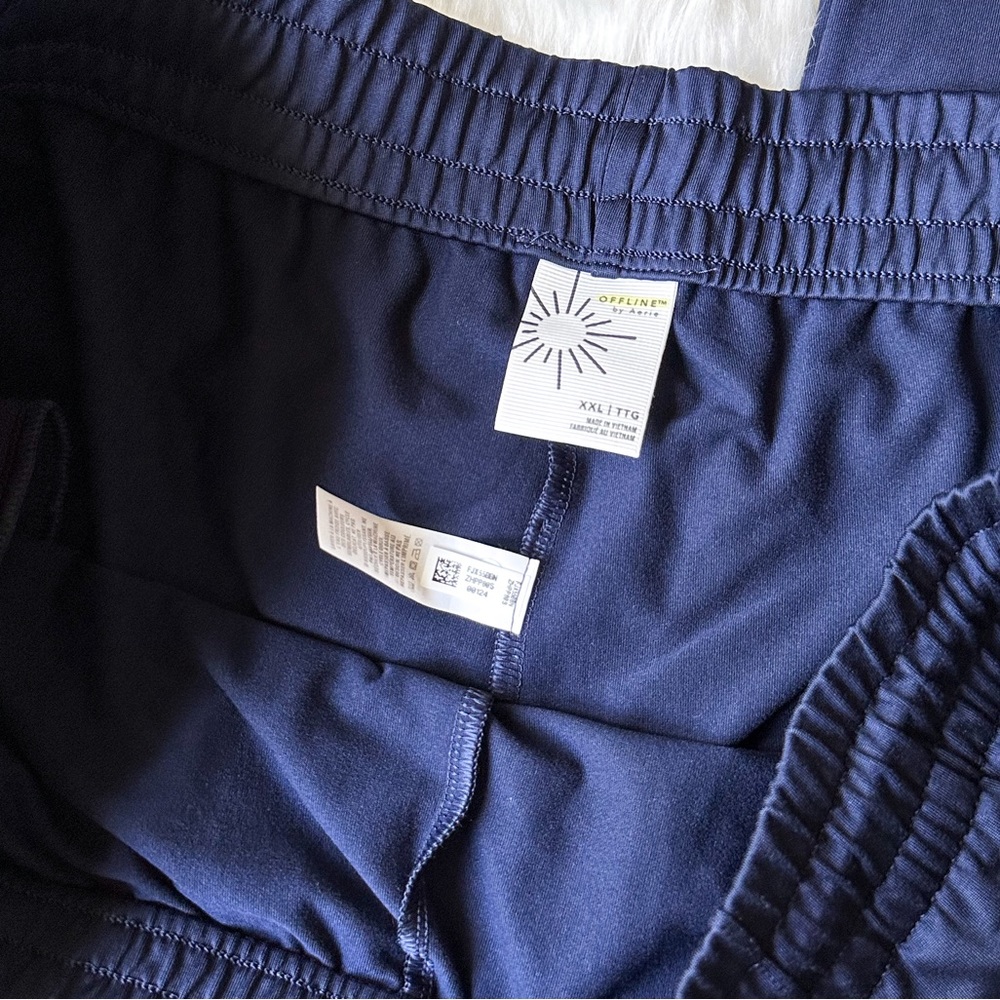 OFFLINE Aerie Tricot On-the-Go Navy Blue Wide Leg Activewear Track Pants XXL 2XL - Picture 3 of 4